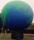Globe balloons for rent.