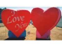 Giant heart shape balloons for rent. Valentine's Day balloons.
