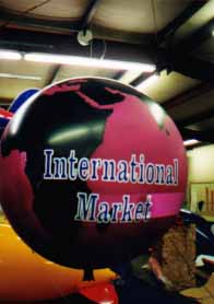 globe helium balloon with logo