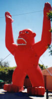 Red gorilla and kong advertising balloons for rent.