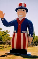 Uncle Sam cold-air inflatables - helium balloons and cold-air inflatables made in USA!