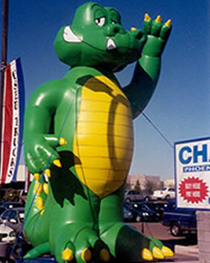 Alligator inflatable for sale and rent. 25 ft. tall advertising inflatables