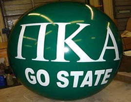 7' green helium balloon with artwork=$533.00